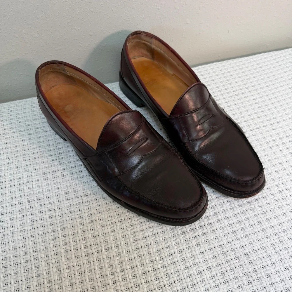 Allen Edmonds Penny Loafer Mens 14 Burgundy Leather 30025 Classic Preppy Ivy